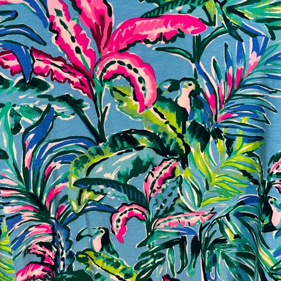 Lilly Pulitzer Fontaine Top | Porto Blue In the Trees | Bell Sleeve | Size XS - Picture 6 of 10